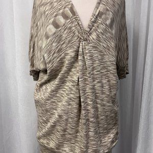 Jillian & Nicole Women's Top Tan Marled Short Sleeve Size XL NWOT
